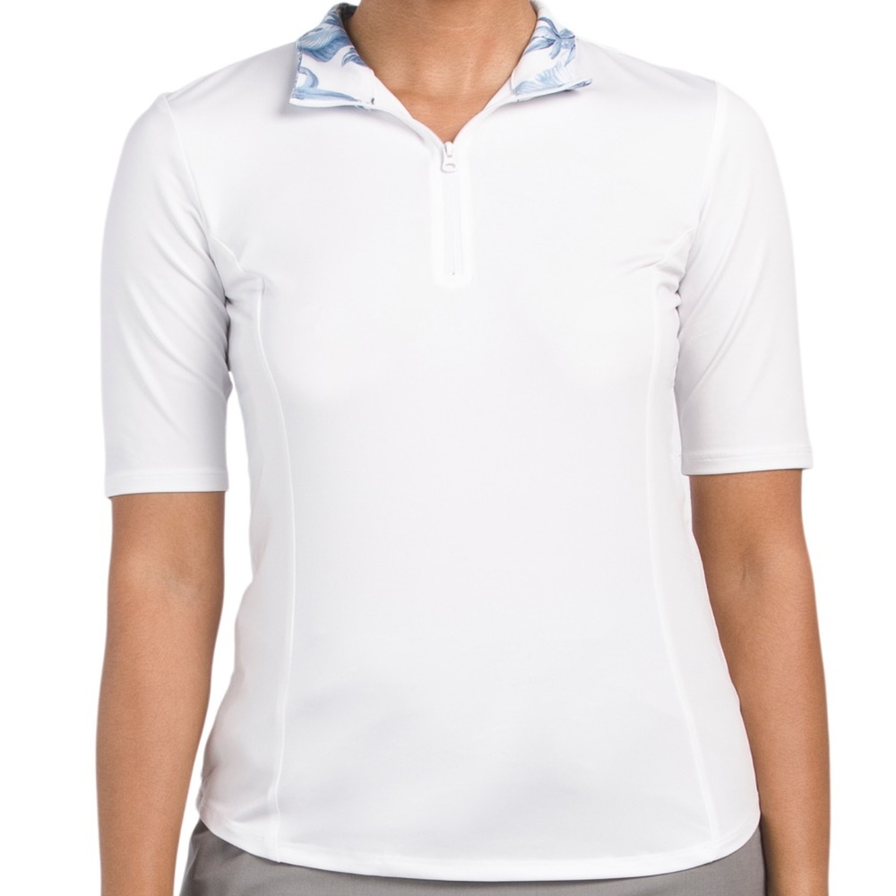 TOMMY BAHAMA Golf/Tennis/PickleBall Tabu Jungle 1/4 Zip SS Top Medium | NWT